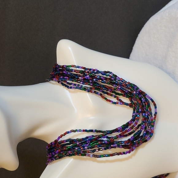 Necklace beaded multi layer mini beads - Picture 4 of 4